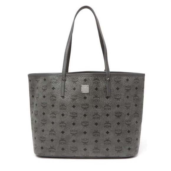 MCM Handbags - NEW MCM Gray Limonta Logo Tote Bag with Pouch